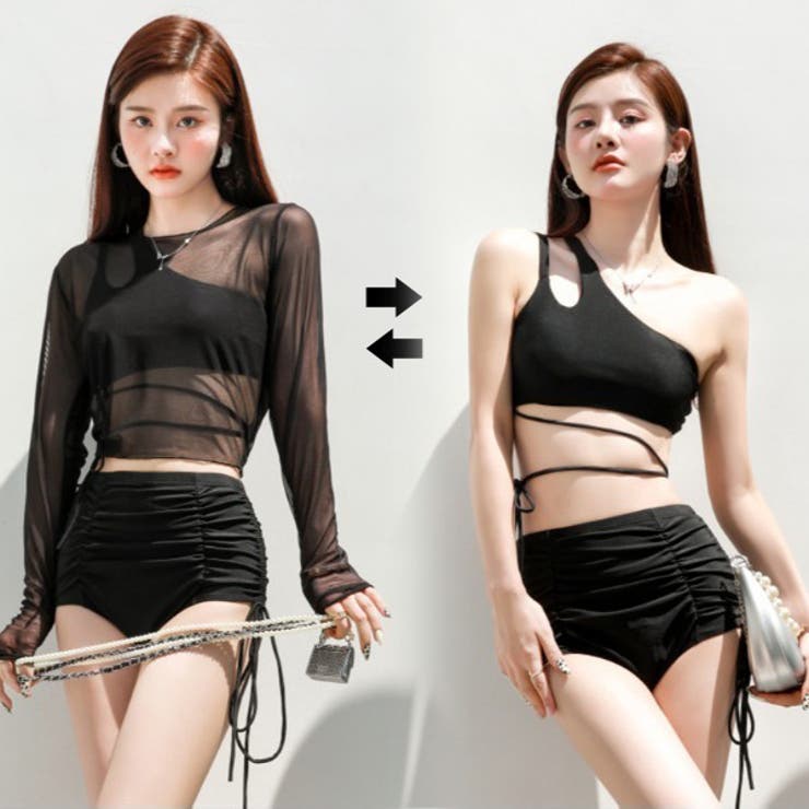 水着３点セット レディース シアー長袖トップス | ARCADE | 詳細画像4 