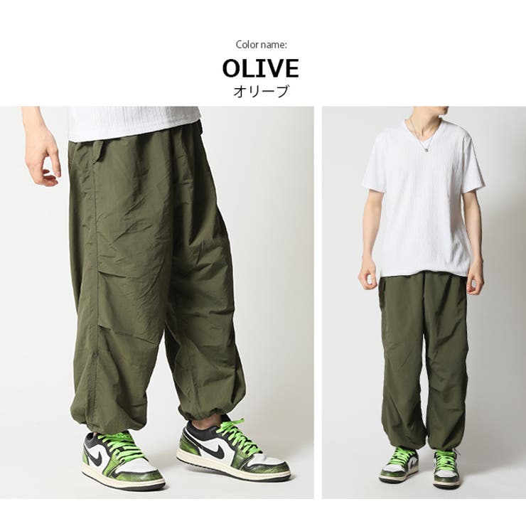 カーゴパンツ メンズ ワイドパンツ リップストップ パラシュート
