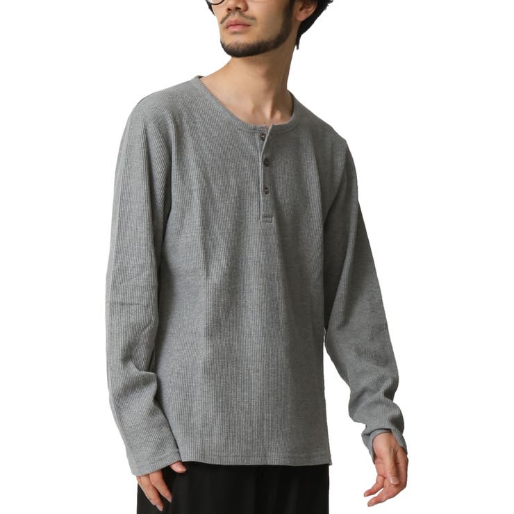 (ヘンリーネック)杢グレー