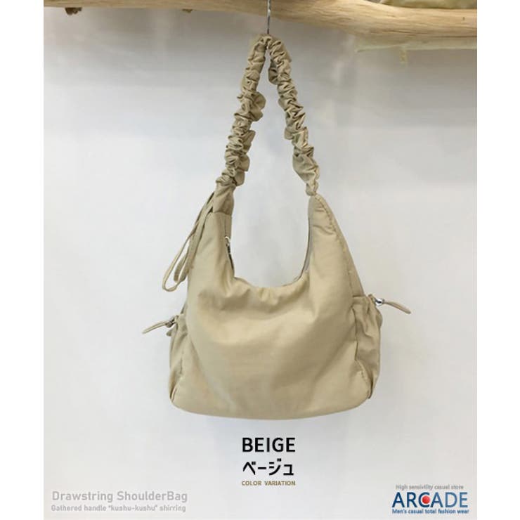 ギャザーハンドル くしゅくしゅシャーリング ショルダーバッグ