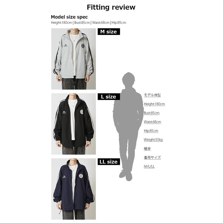 ナイロンジップジャケット アームラインサークルロゴ ドロスト[品番