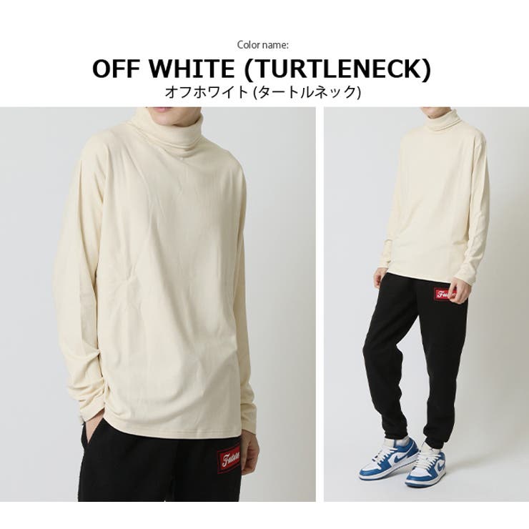 海外個人輸入 新品 いだけ 【LL】【オフホワイト】ピン 長袖 タートルニット メンズウェア
