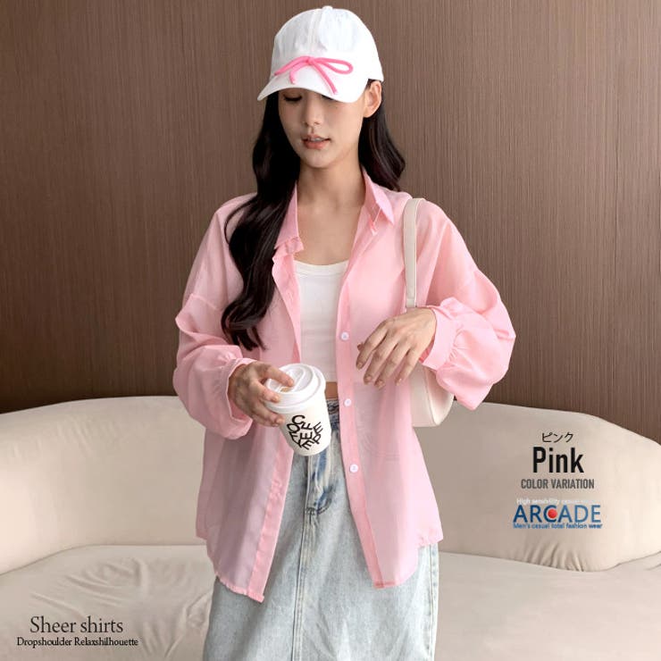 シアーシャツ シースルー 韓国ファッション[品番:RQ000009373 シアーシャツ シースルー 韓国ファッション[品番:RQ000009373