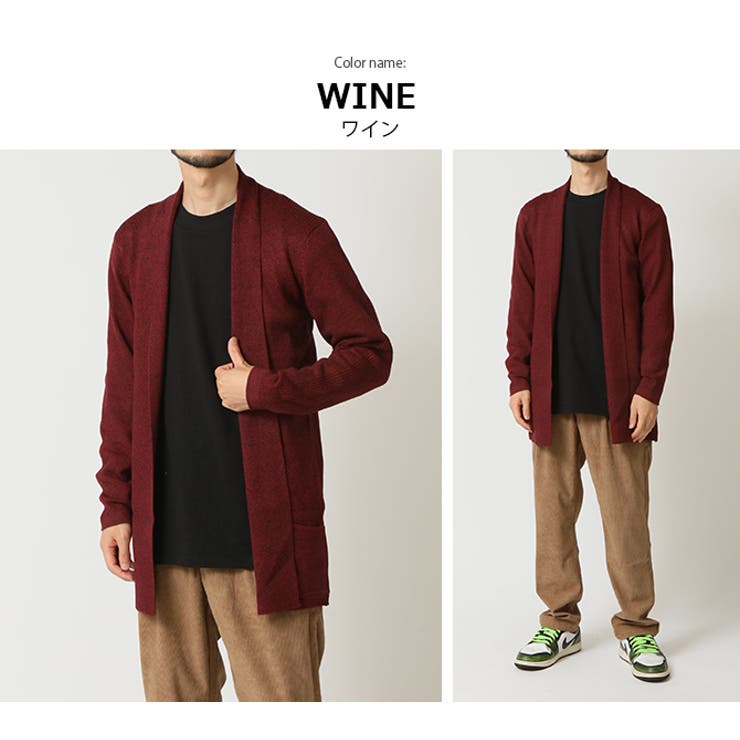 カーディガン メンズ ロングカーディガン 無地 ボタンレス 着流しカーディガン | ARCADE | 詳細画像10