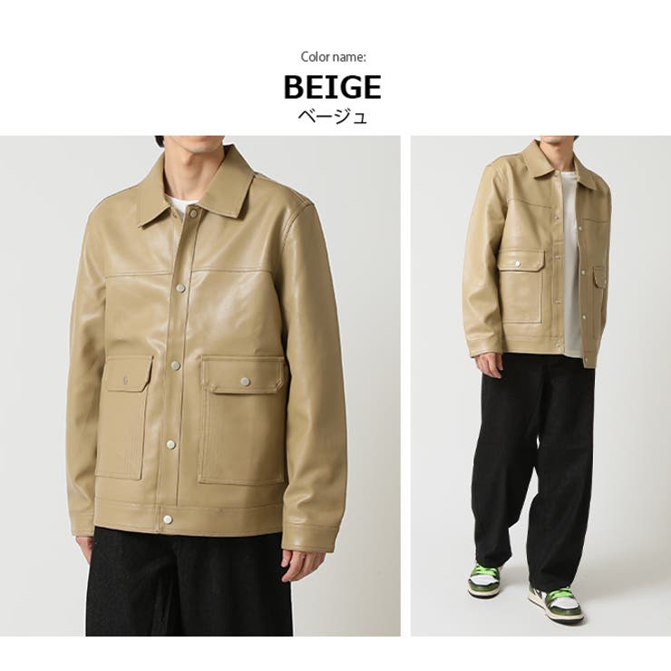 フェイクレザージャケット メンズ ミリタリージャケット | ARCADE | 詳細画像12 