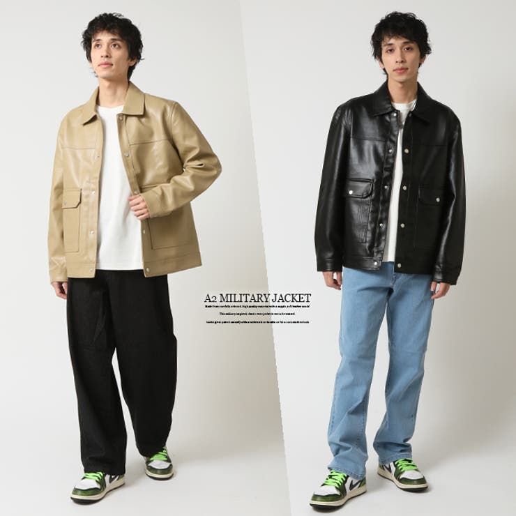 フェイクレザージャケット メンズ ミリタリージャケット | ARCADE | 詳細画像5 