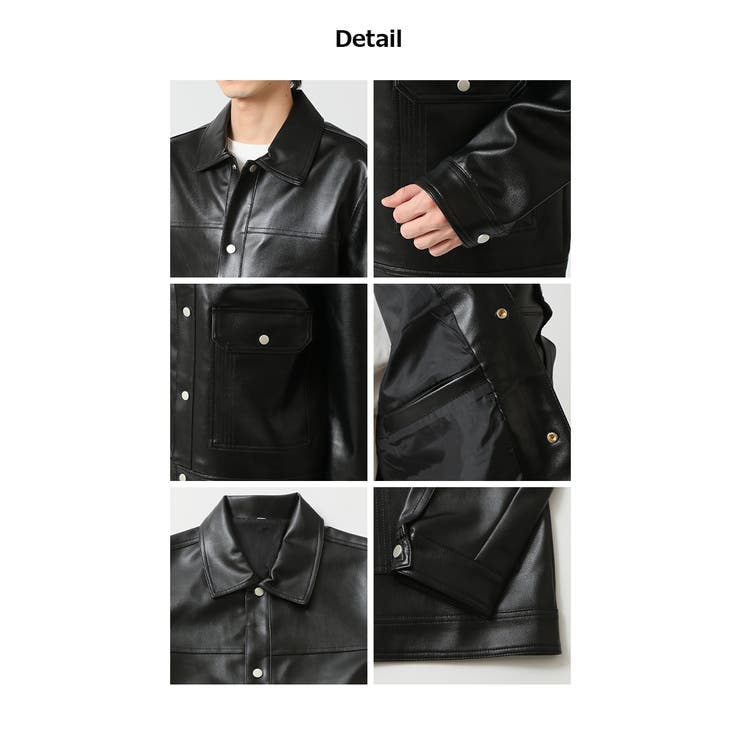 フェイクレザージャケット メンズ ミリタリージャケット | ARCADE | 詳細画像8 