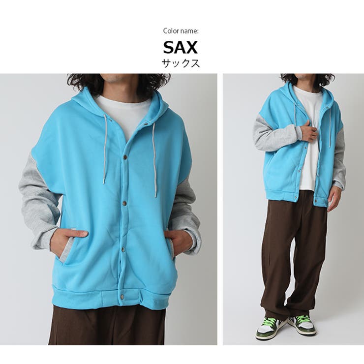 裏起毛 ツートン切替ゆったりボタンパーカー メンズ | ARCADE | 詳細画像11 