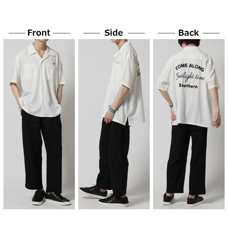 ボーリングシャツ メンズ夏 開襟シャツ[品番：RQ000003550