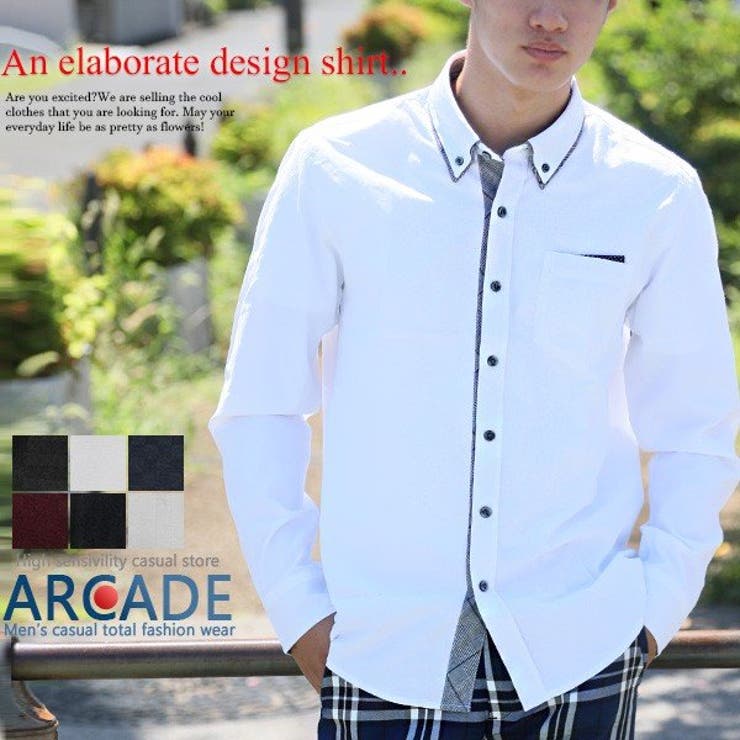 2枚衿 ドビー織り ボタンダウンシャツ | ARCADE | 詳細画像1 