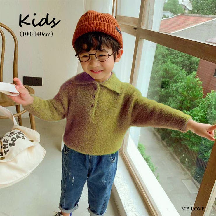 KIDS　キッズファッション通販　TOKYO【KIDS】（アルゴトキョーキッズ　襟付きシャギーニットトップス[品番：ARGW0003776]｜ARGO　）のキッズファッション通販｜SHOPLIST（ショップリスト）