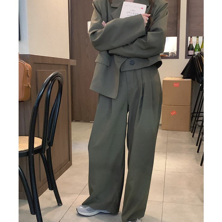 カーキ | Tuck Wide Pants(Back | ARGO TOKYO
