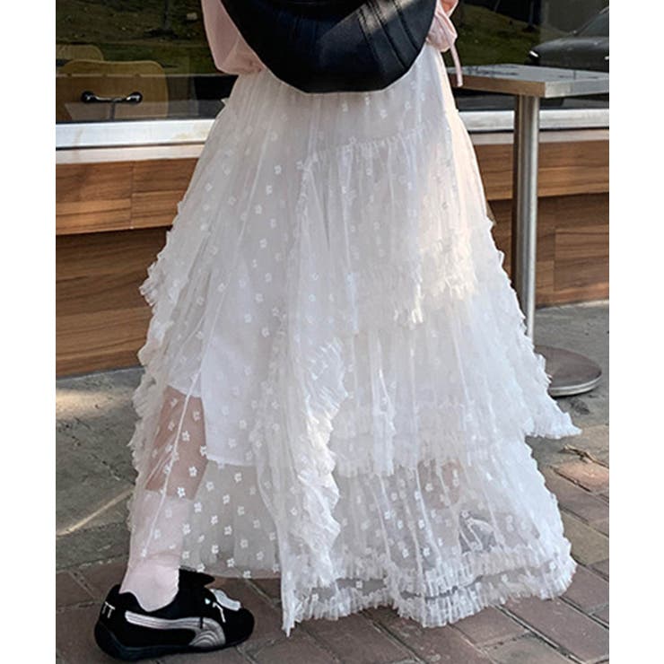 ホワイト | Tulle Layed Long | ARGO TOKYO