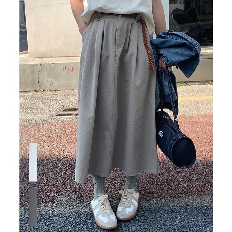 グレー | Cotton Tuck Skirt | ARGO TOKYO