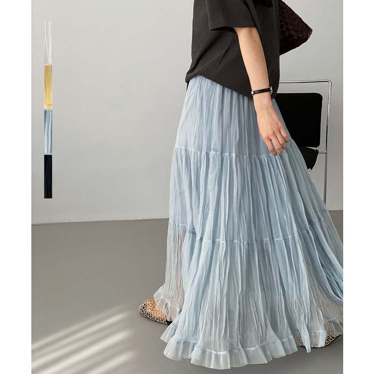ライトブルー | Sheer Layered Maxi | ARGO TOKYO