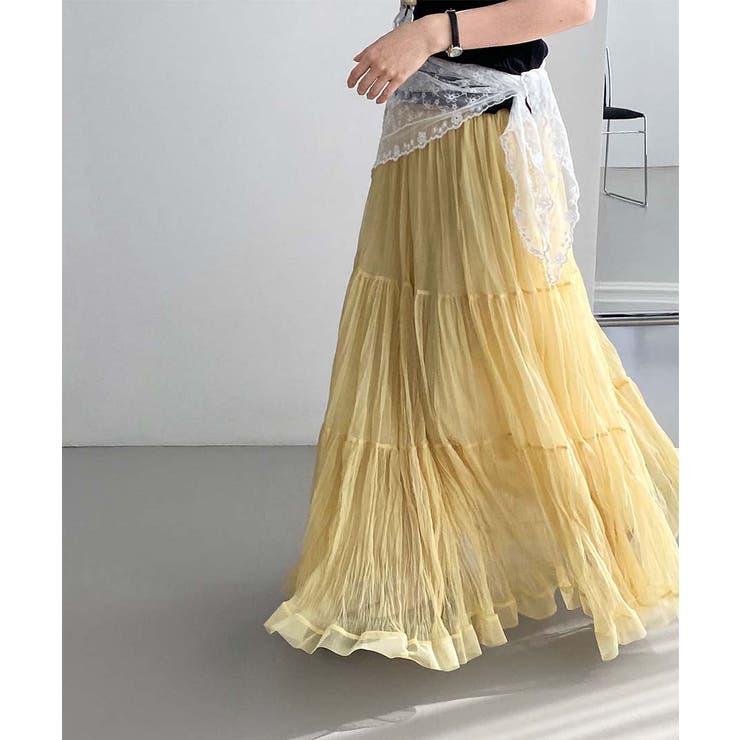 ライトイエロー | Sheer Layered Maxi | ARGO TOKYO