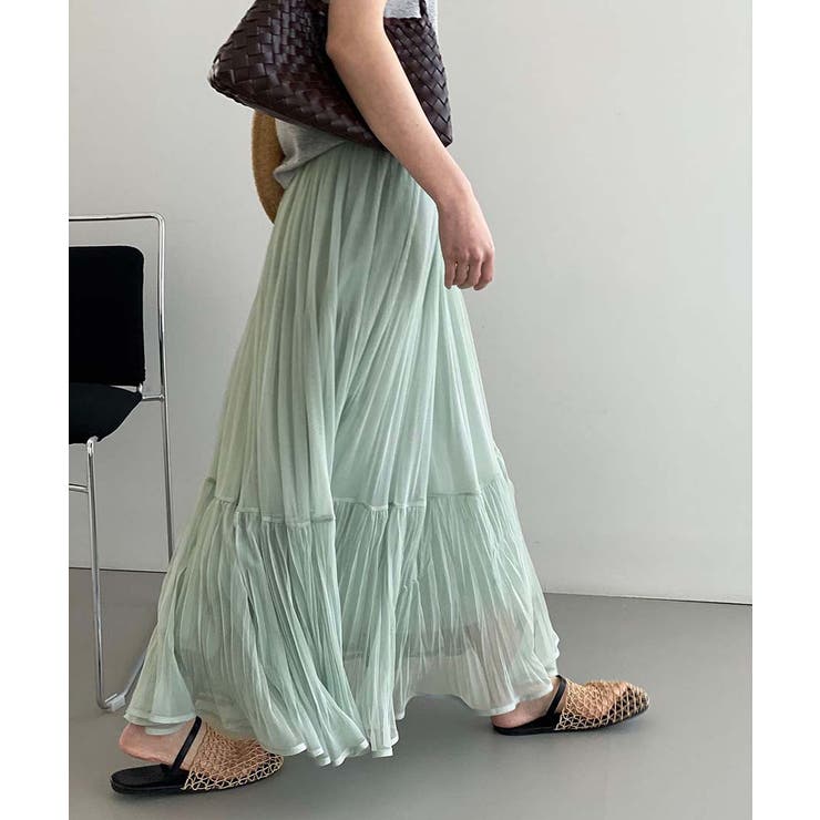 ミントグリーン | Layered Tulle Long | ARGO TOKYO
