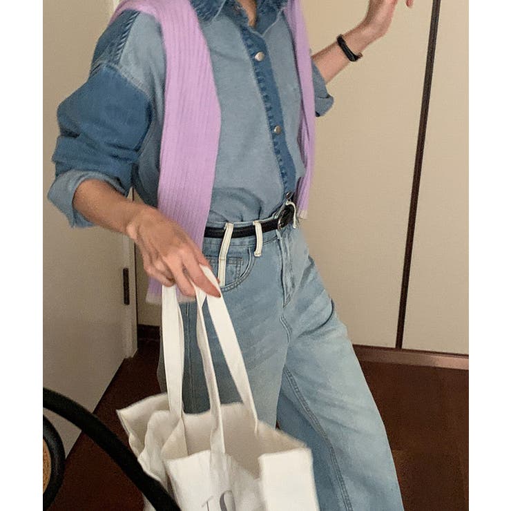 ブルー | Switching Denim Shirt | ARGO TOKYO