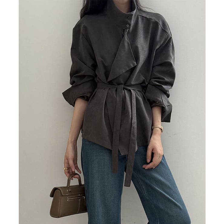 グレー | Velvety Stand Collar | ARGO TOKYO