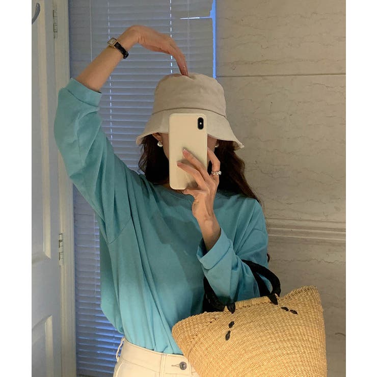 ブルー | スプリングカラーロングスリーブカラートップス 24065 コットンロンT | ARGO TOKYO