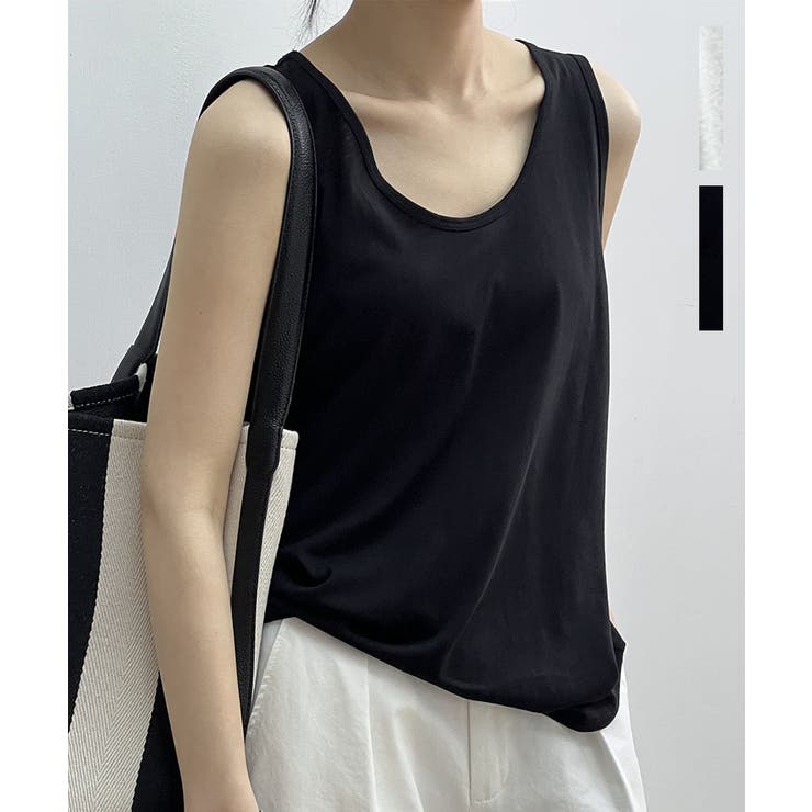 ブラック | Cotton Tanktop 24097コットンタンクトップ | ARGO TOKYO