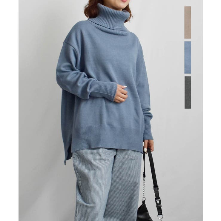 毛玉になりにくいARGタートルニット ARGニット ニットトップス