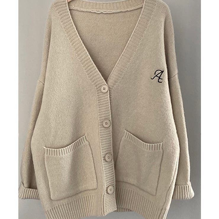 ベージュ | Logo Embroidery Knit | ARGO TOKYO