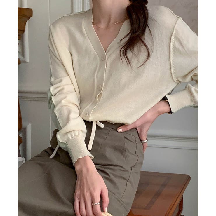 バイカラーアウトリンキングカーデイガン 25062 バイカラーカーデイガン | ARGO TOKYO | 詳細画像3 