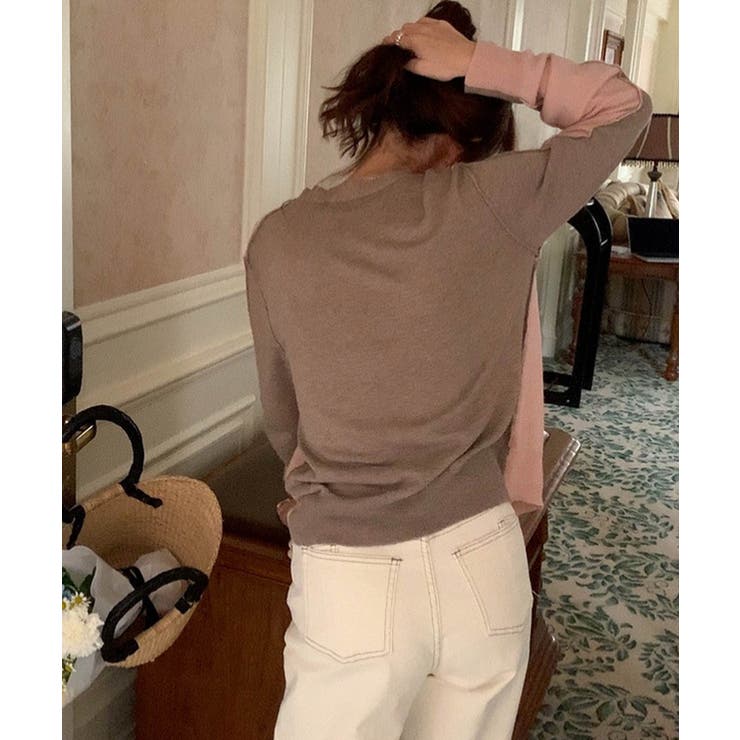 バイカラーアウトリンキングカーデイガン 25062 バイカラーカーデイガン | ARGO TOKYO | 詳細画像28 