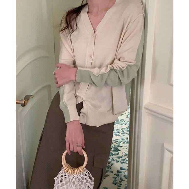 バイカラーアウトリンキングカーデイガン 25062 バイカラーカーデイガン | ARGO TOKYO | 詳細画像7 