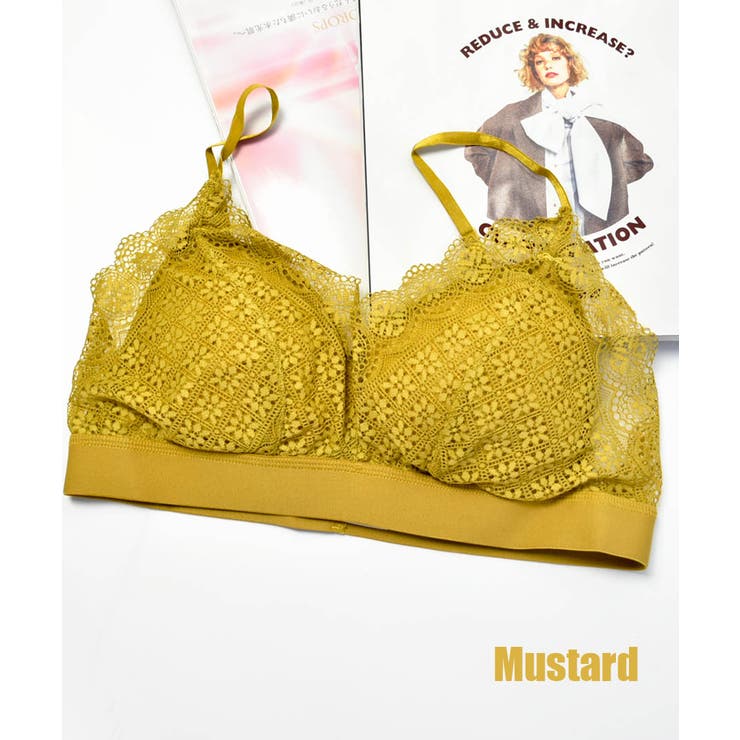 マスタード | ノンワイヤーレースブラ韓国ファッションセクシーランジェリーバックレスヨガスポーツ… | ARGO TOKYO