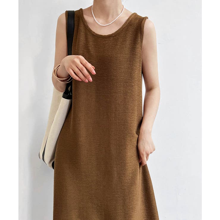 ブラウン | Wrinkling Processing Sleeveless | ARGO TOKYO