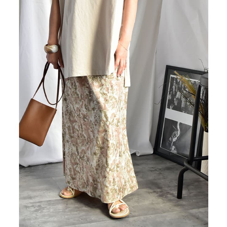ピンク | Watercolor print skirt | ARGO TOKYO