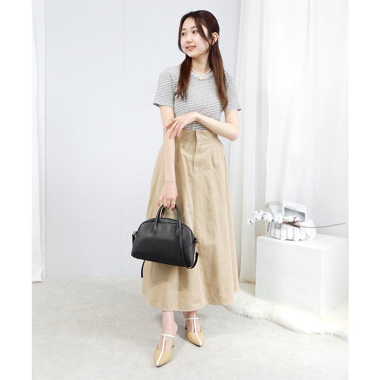 フレアヒールTストラップミュール 8cmヒール minia | minia | 詳細画像17 