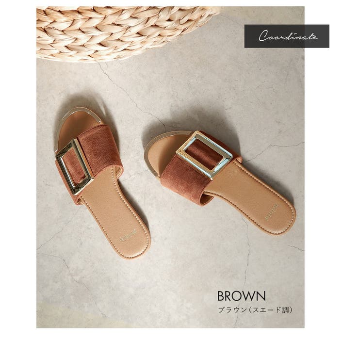 ビッグバックルフラットサンダル ぺたんこ minia | minia | 詳細画像13 