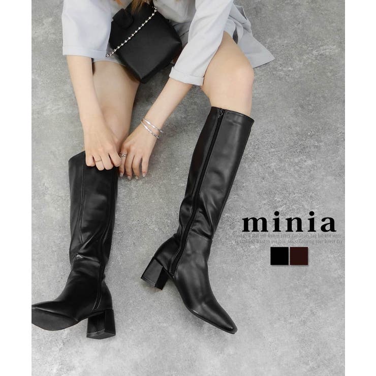 ヒールロングブーツ 5cmヒール minia | minia | 詳細画像1 