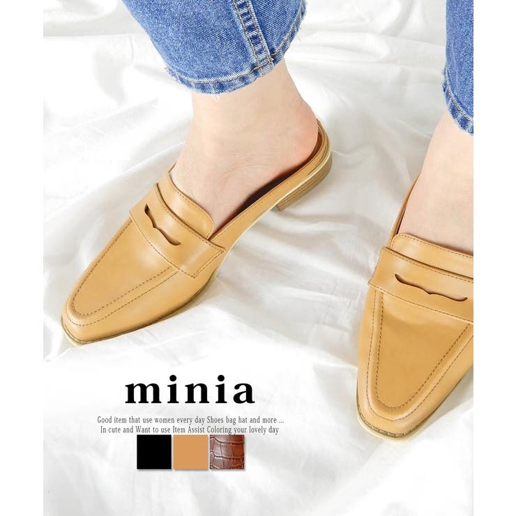 コインローファーバブーシュ スリッパサンダル ローファー [品番：ASNS0000548]｜minia（ミニア）のレディースファッション通販｜SHOPLIST（ショップリスト）