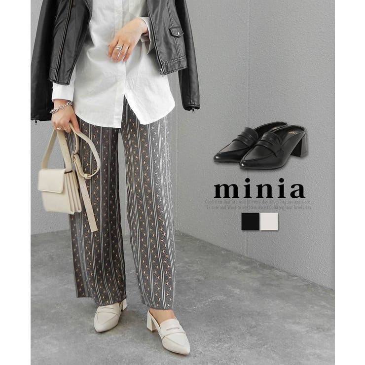 かかとなしミュールでゆるく履くヒールローファー 5cmヒール Minia 品番 Asns Minia ミニア のレディースファッション通販 Shoplist ショップリスト