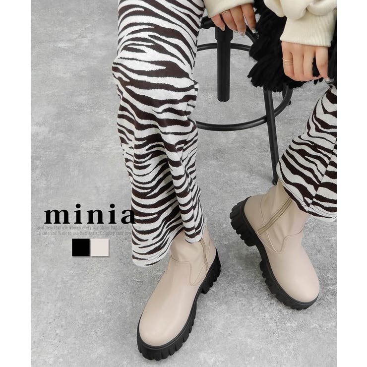トラックソールソックスブーツ 厚底ショートブーツ Minia 品番 Asns Minia ミニア のレディース ファッション通販 Shoplist ショップリスト