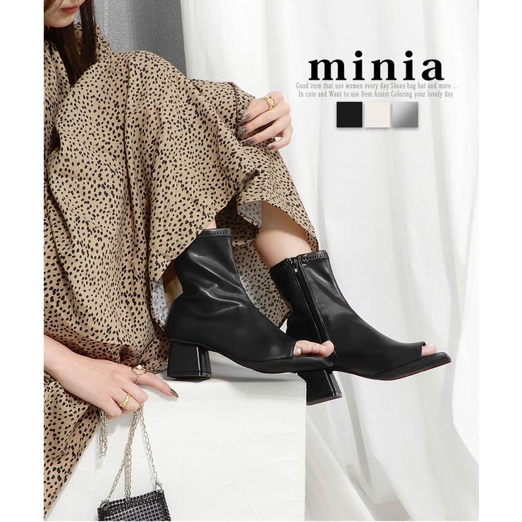 フェイクレザーブーサン 5cmヒール minia | minia | 詳細画像1 