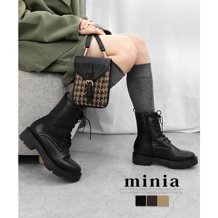 コマンドソールレースアップ 厚底4cmヒール  minia[品番：ASNS0000774]｜minia（ミニア）のレディースファッション通販｜SHOPLIST（ショップリスト）