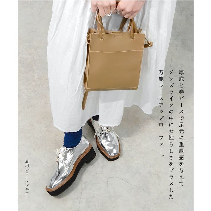 スクエアトゥ厚底オックスフォードシューズ 4cmヒール minia | minia | 詳細画像7 