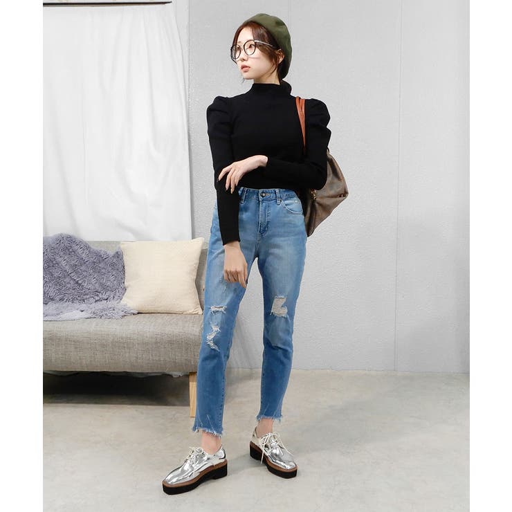 スクエアトゥ厚底オックスフォードシューズ 4cmヒール minia | minia | 詳細画像16 