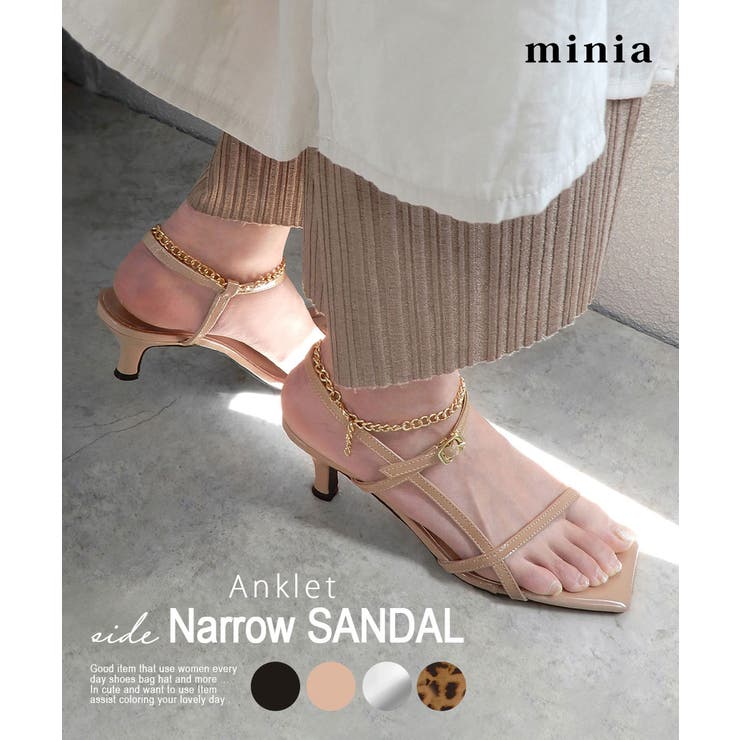 アンクレットサイドナローサンダル 6cmヒール minia | minia | 詳細画像1 