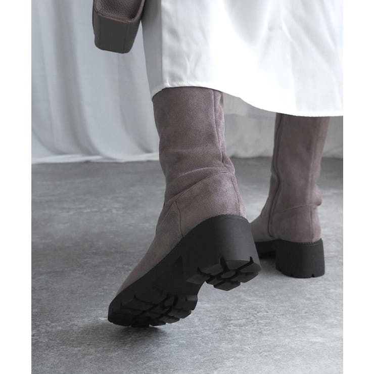 厚底スエードロングブーツ 5cmヒール minia | minia | 詳細画像21 