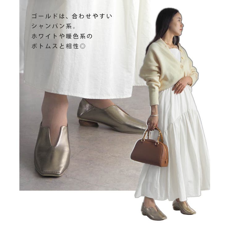 ウッドヒールメタリックバブーシュ パンプス minia ミニア | minia | 詳細画像15 