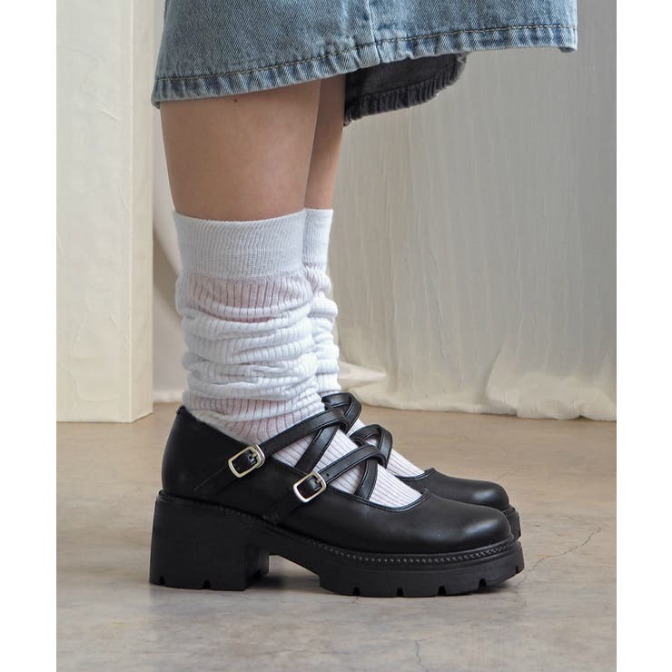 ダブルストラップ厚底シューズ 6cmヒール minia | minia | 詳細画像7 