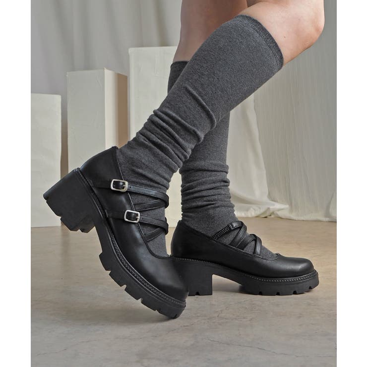 ダブルストラップ厚底シューズ 6cmヒール minia | minia | 詳細画像9 