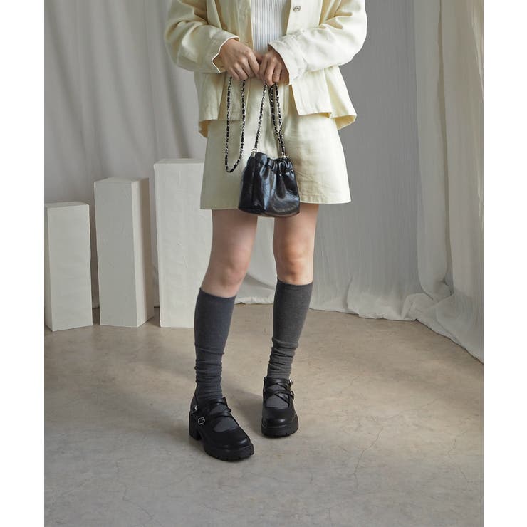 ダブルストラップ厚底シューズ 6cmヒール minia | minia | 詳細画像10 