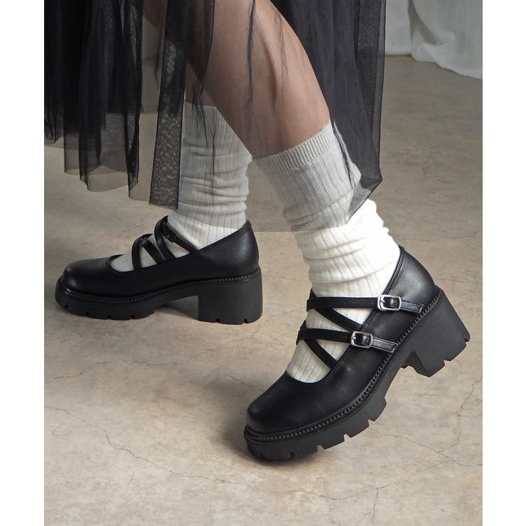 ダブルストラップ厚底シューズ 6cmヒール minia | minia | 詳細画像13 